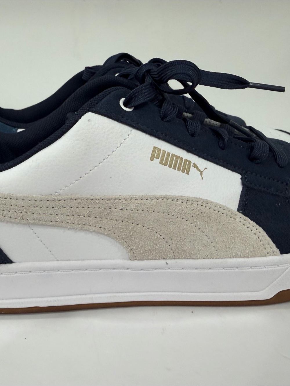 Puma Navy, White & Beige Low-Top Sneakers - Picture 4 of 8